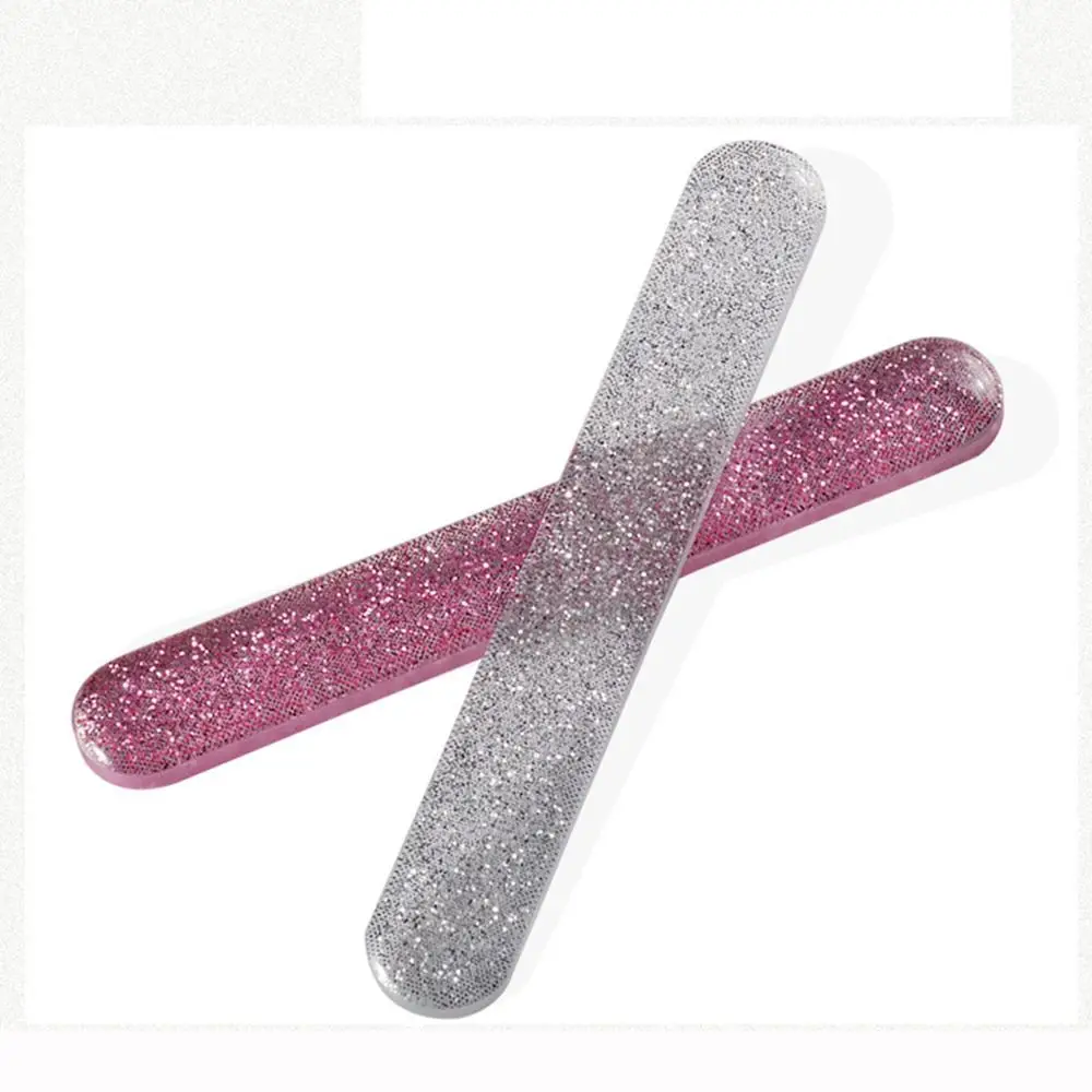 Портативная нано-стеклянная пилочка для ногтей, красочная прочная полоска для полировки ногтей, двухсторонняя блестящая полировальная палочка для маникюрного салона