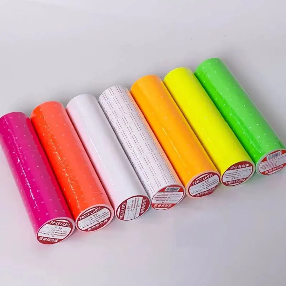 10 Rolls of 5000 Colored Single-Row Price Notes, Universal Price Label for Supermarket Price Machines.