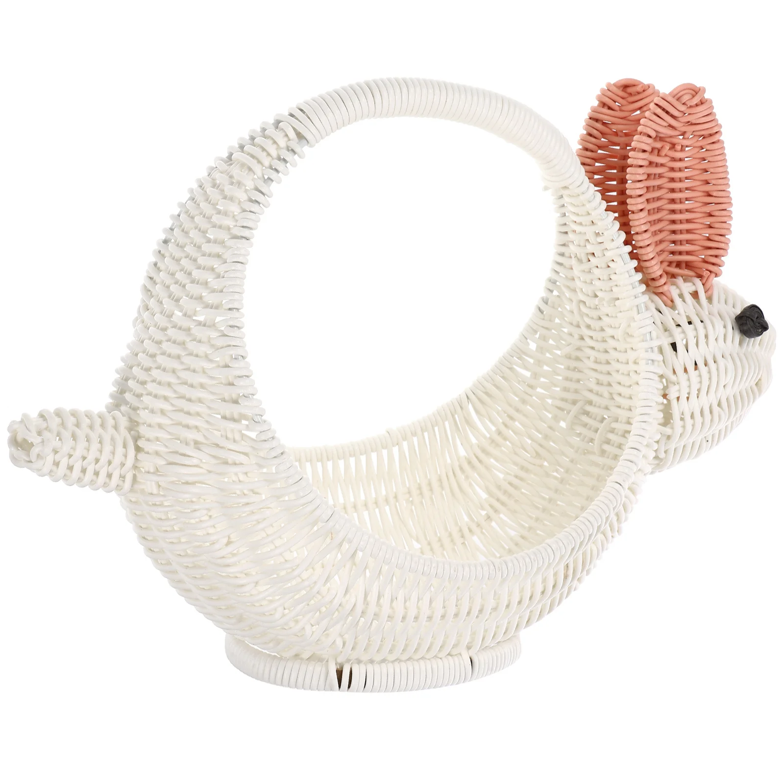 

Woven Bunny Imitation Rattan Fruit Basket For Kitchen Storage Handheld Flower Holder Wedding Party Favor Portable Basket
