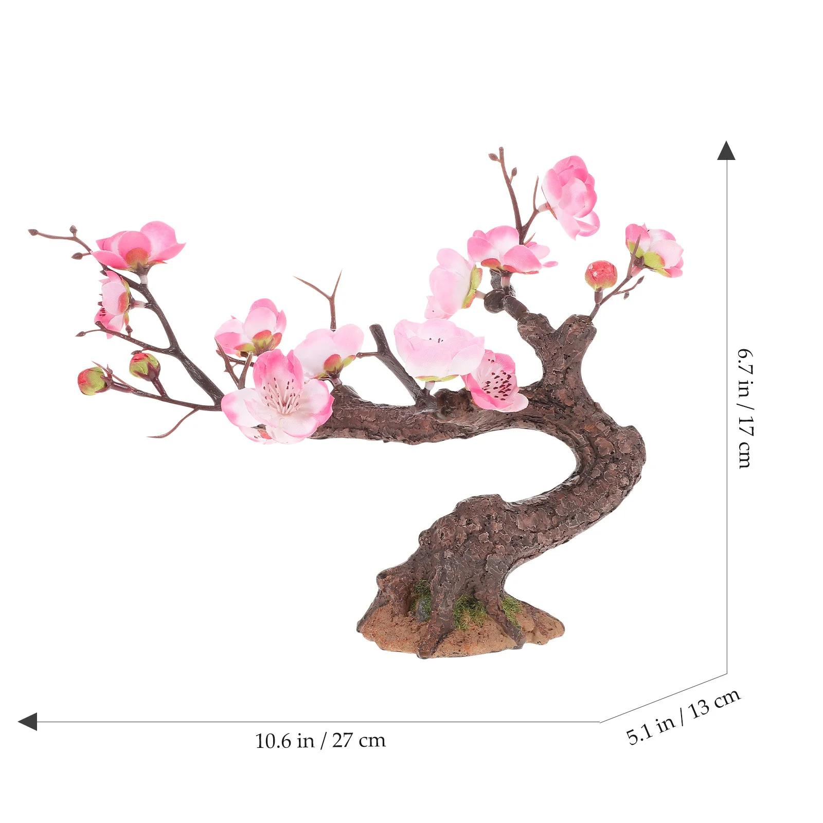 

Plum Fake Small Tree Ornament Artificial Tree Decoration for Table Bonsai Micro Landscape Sand Garden Home Decoration