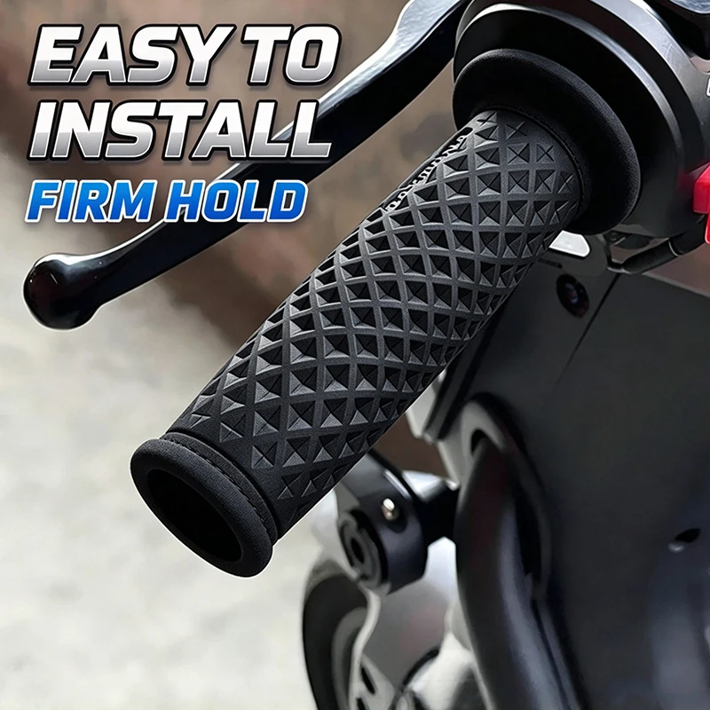 1 Pair Vintage Motorcycle Handlebar Grips Retro Rubber Non-Slip Hand Grips 21-24MM With Bar Ends For Cafe Racer Bobber Bike