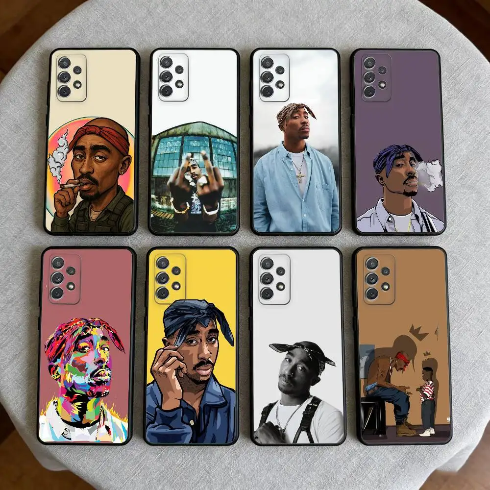 

R-Rapper-2Pac-Singer Phone Case For Samsung Galaxy A73,A72,A71,A70,A53,A52,A51,Soft Silicone Black Cover