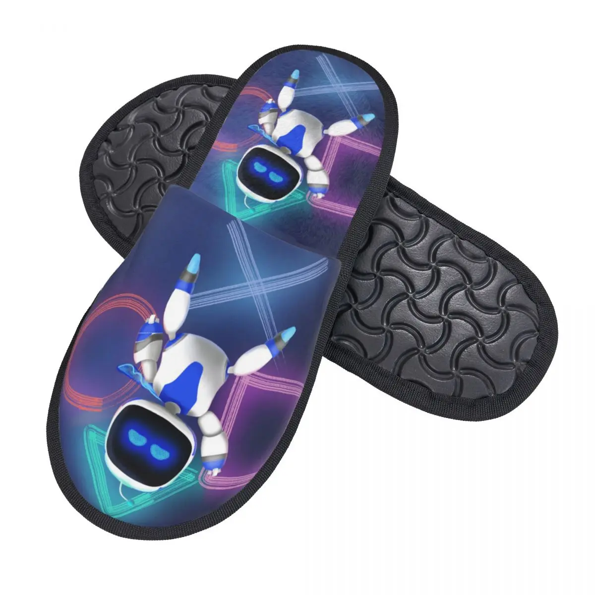 Custom A-Astro Bots House Slippers Women Soft Memory Foam Slip On Bedroom Slipper Shoes