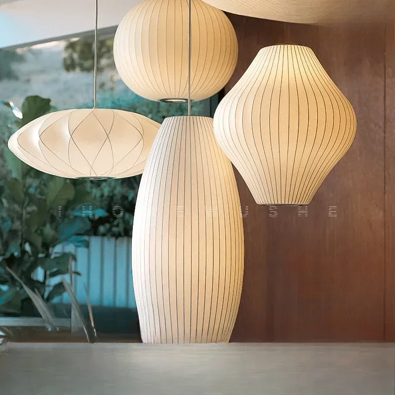 

Japanese Retro Wabi Sabi Style Silk Pendant Light, New Chinese Lantern, Tea Room, Living Room, Bedroom, Dining Room, Study Light