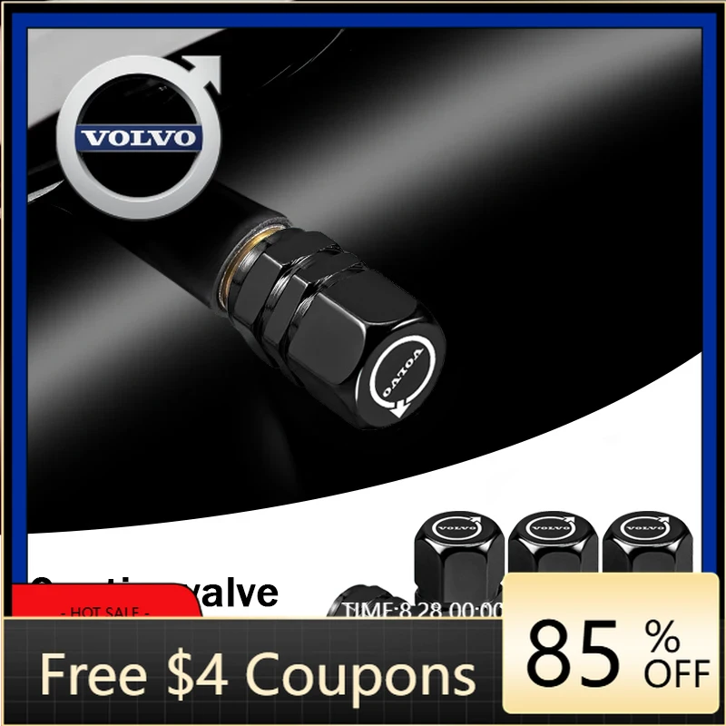 

Cup Holders 2026 Hot 4Pcs Metal Car Tire Valve Cap Auto Wheel Accessories For Volvo ES90 EC40 EX40 EM90 XC90 V90 V60 XC60 V40 S8