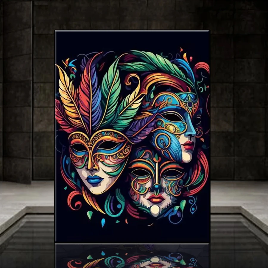 

5D DIY Diamond Embroidery Picture Abstract Art Mask Woman Diamond Painting Kit New Cross Stitch Mosaic Wall Art