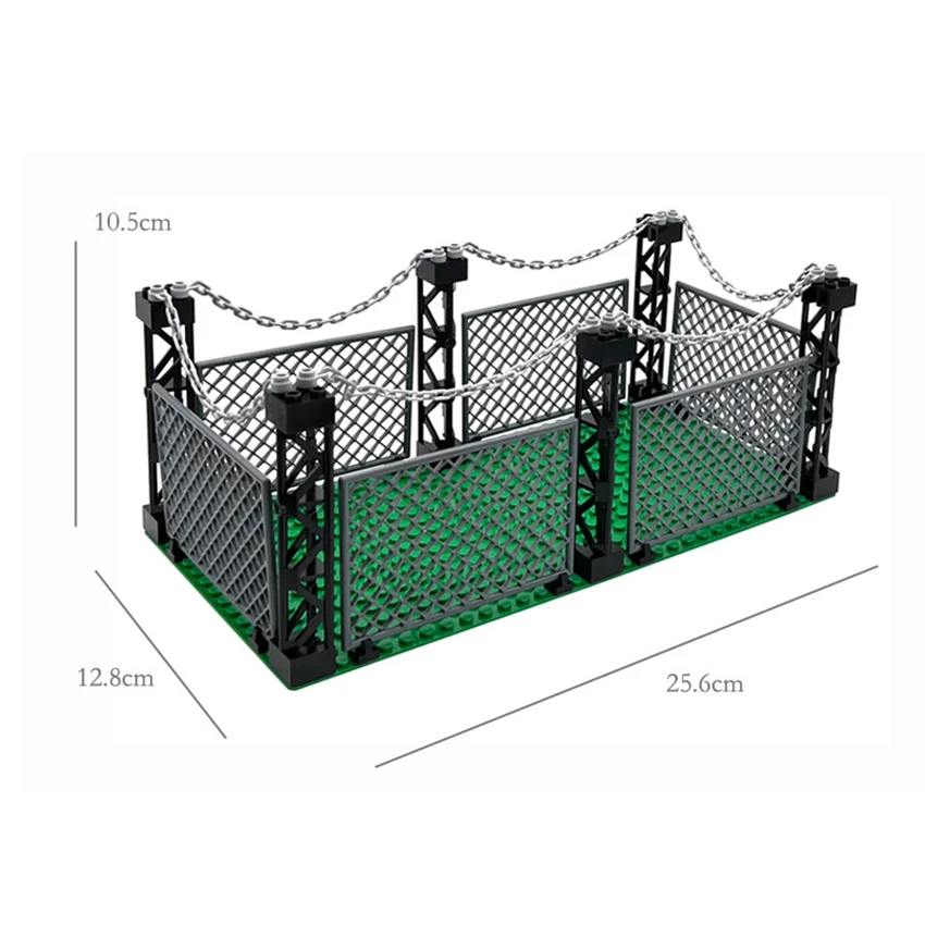 Aquaryta Chain 1632 Baseplate Military Fence Protective Net Dinosaur Cage DIY Particle Building Block MOC Scene