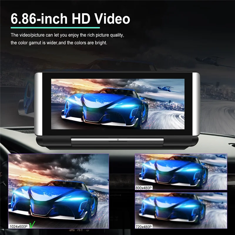 

Portable 6.86Inch Folding Screen Car Radio Wireless Carplay Android Auto MP5 Player Car Stereo Bluetooth FM AUX Easy To Use-A67F