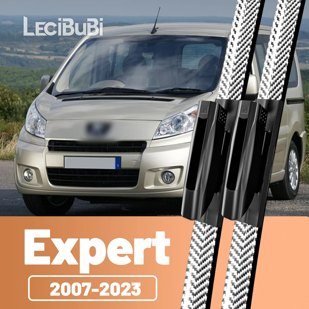 2 stücke Frontscheibe Scheibenwischerblätter Carbon Faser Scheibenwischer Für Peugeot Expert 2007-2023 2008 2010 2015 2016 2017 2018