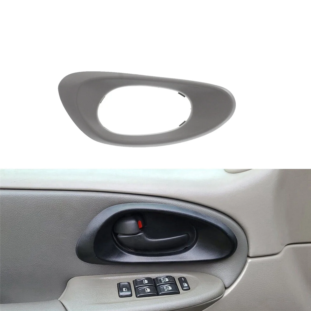 Front Passenger Right Side Inner Door Handle Bezel Trim Gray 25894591 for Chevrolet Trailblazer 2002-2009 12457837