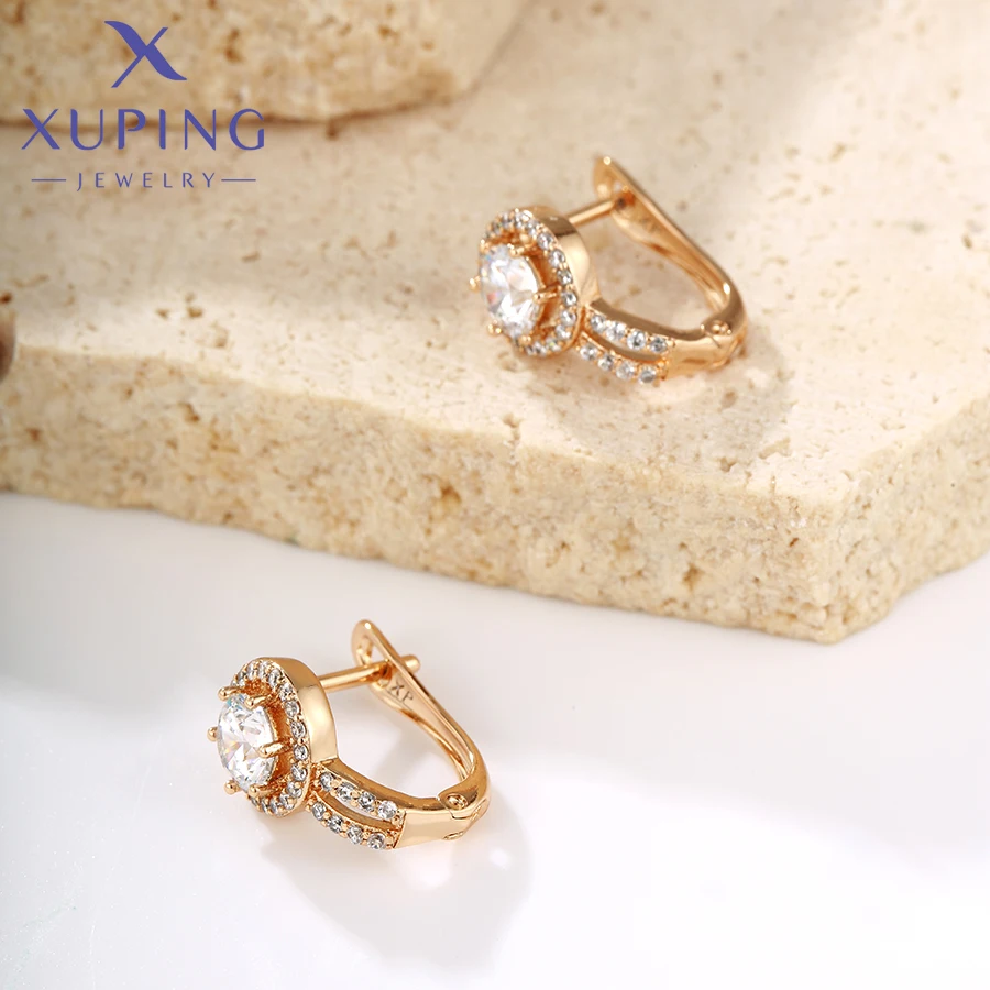 Xuping Jewelry New Arrival Fashion Gold Color Simple Style Earrings for Women Wedding Gifts X000030510