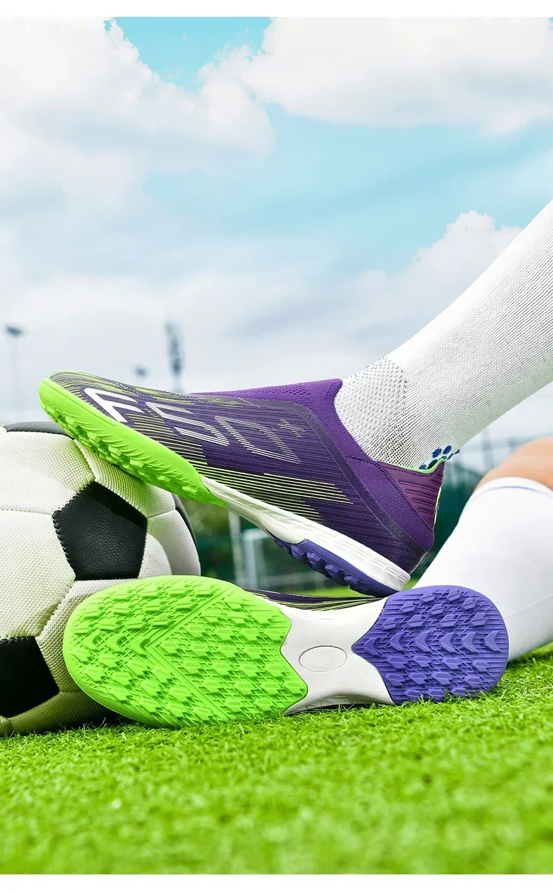 Neue Herren-Fußballschuhe: Rutschfeste Hallen- und Outdoor-Sneaker mit Stollen – Hochwertige Futsal-High-Top-Schuhe für Rasen – Bestseller – Detail 34
