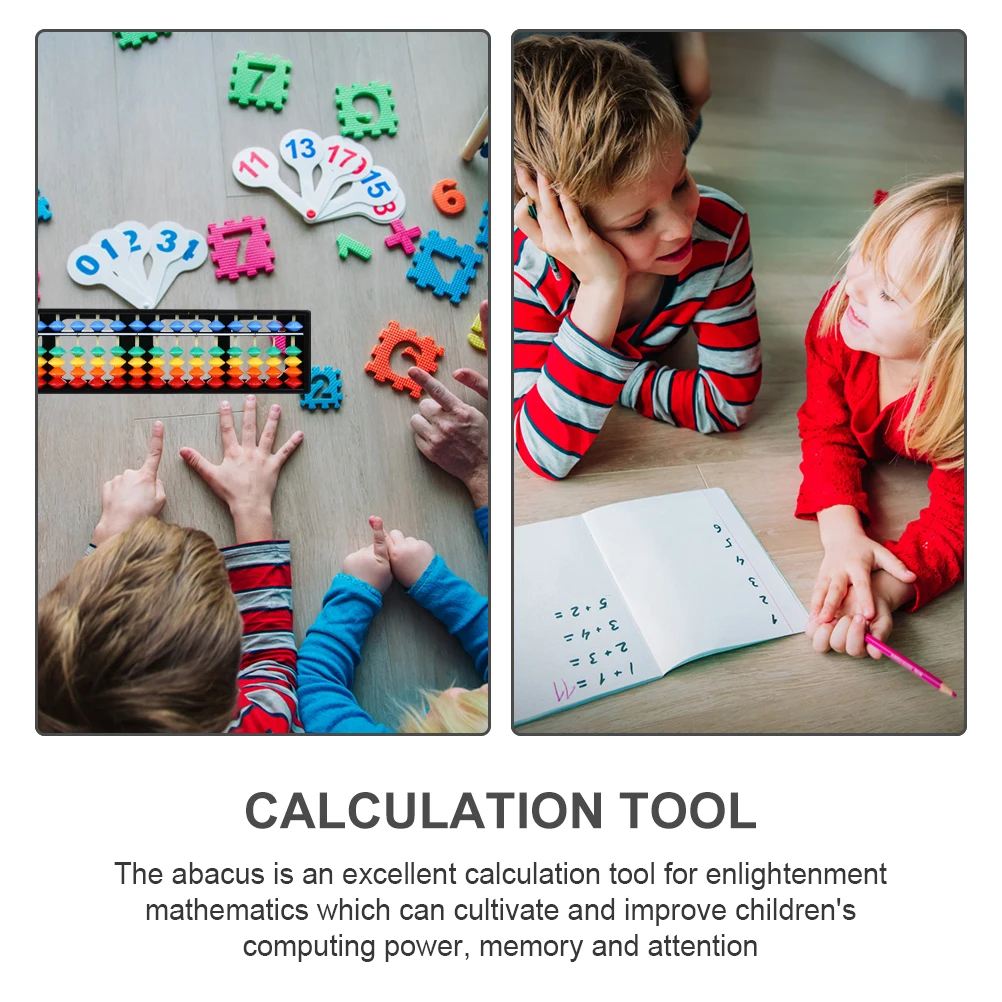 2 pezzi di plastica colorata Abaco 5 perline 17 aste Bambini Strumento di conteggio Matematica Apprendimento Abaco educativo per bambini Adulti Scuola