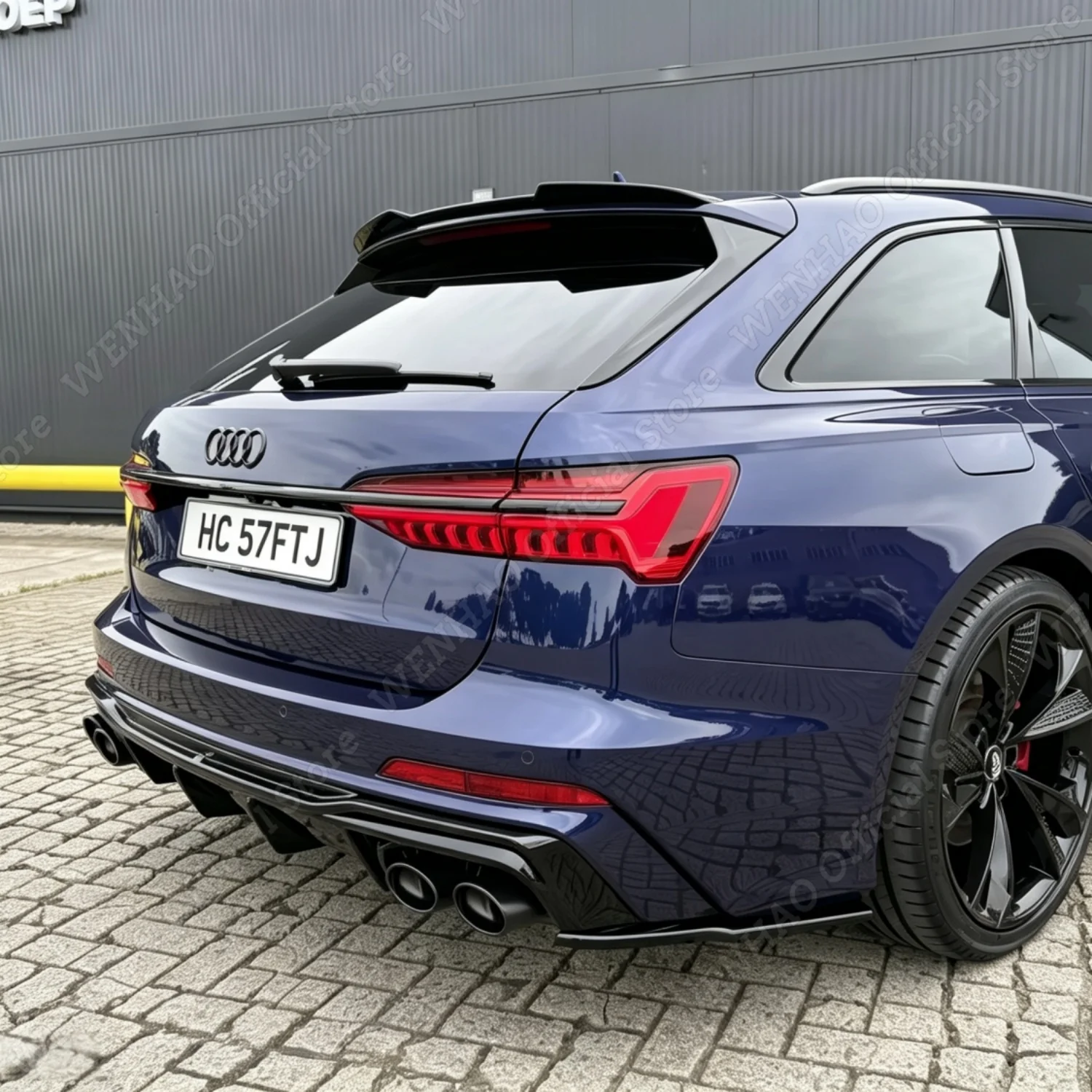 Glänzend Schwarzer Auto-Heckspoiler Spoilerlippe Heckflügel für Audi A6 C8 Avant Sline 2019 2020 2021 2022 2023 2024 Karosserie-Kit Dekoration