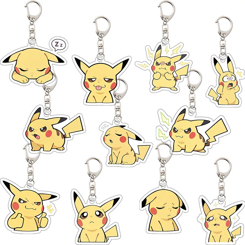 Kawaii Expression Series Pocket Monsters Acrylic Keychain Backpack Pendant Anime Cartoon Accessories Decoration Birthday Gift