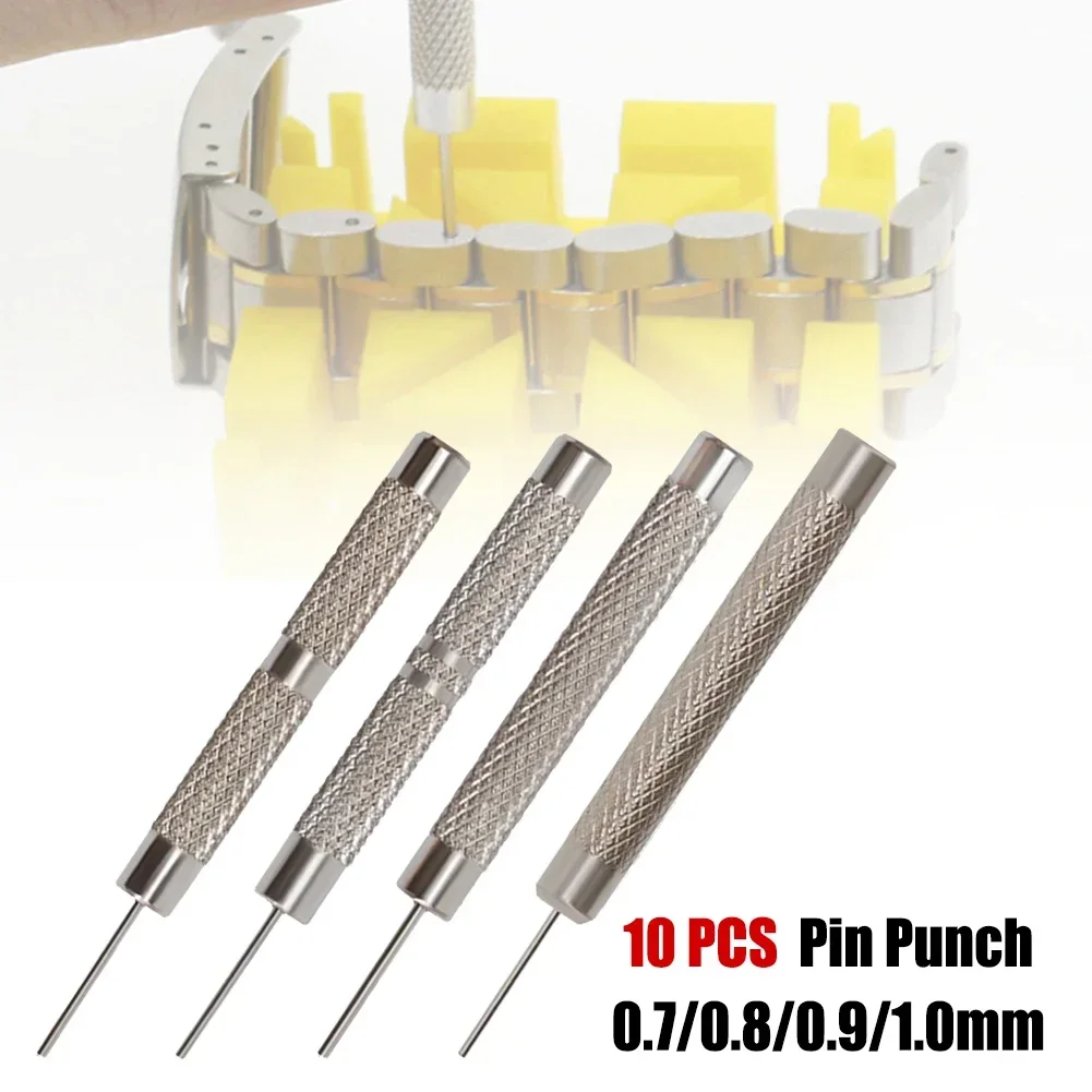 Imagem -05 - Assista Repair Tool Pin Punch Peças de Relojoeiro Jóias Making Tool Band Strap Pulseira Pin Link Remover 0.71.0 mm 10 Pcs