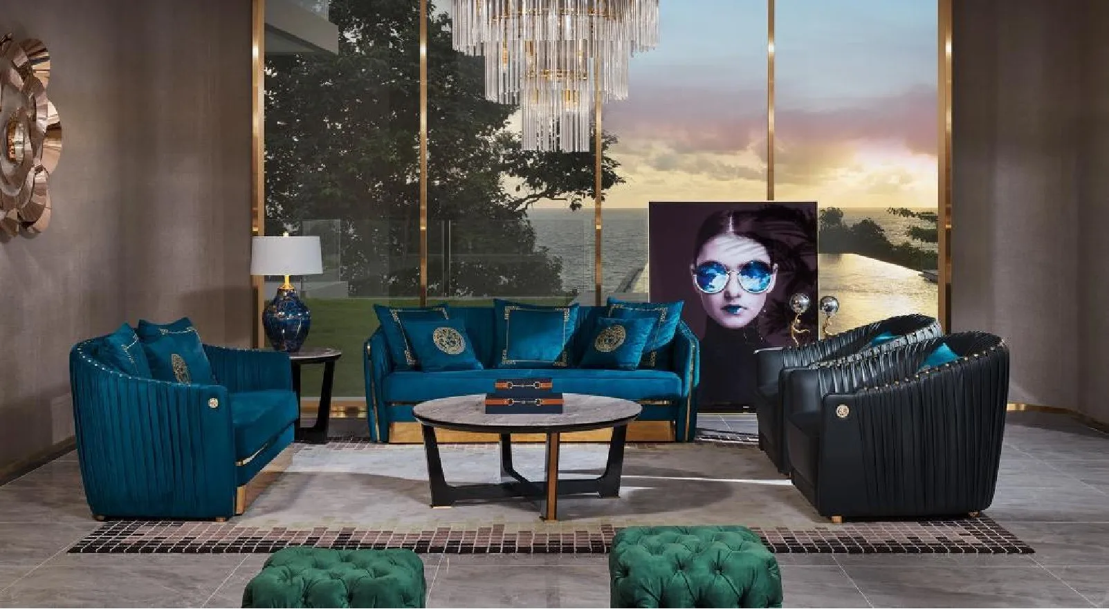 خدمات تصميم تقديم ثلاثية الأبعاد تصميم منزلي لتصميم معماري لشقة غرفة المعيشة وغرفة النوم المعاصرة