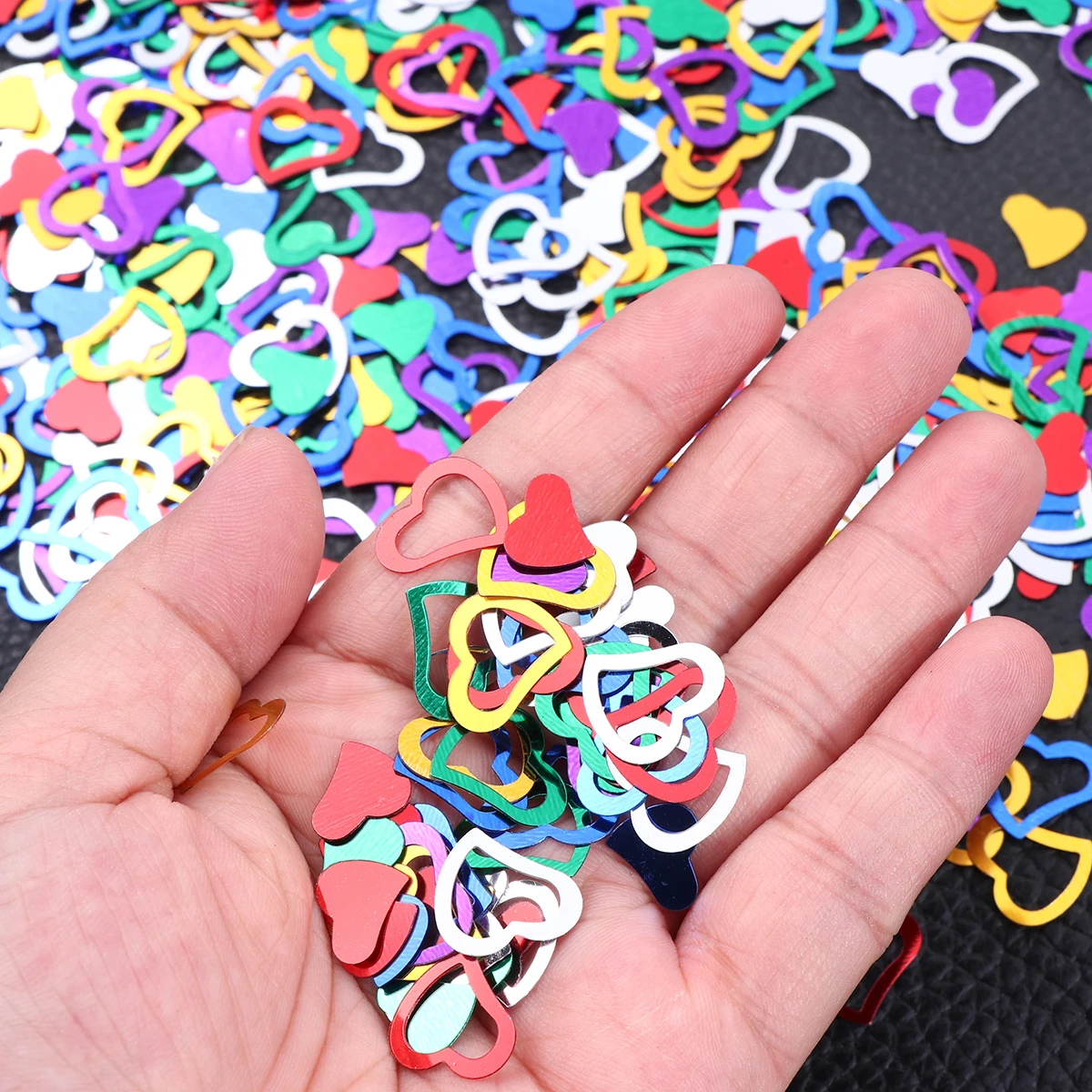 

3000 Pcs Peach Heart Sprinkle Props Foil Confetti Shape Table Valentines Colorful Glitter Love Floating Hearts Wedding Decor
