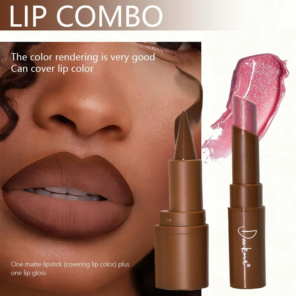 2PCS/Set Lip Gloss & Lip Liner Set Long-lasting Glitter Look Sparkling Lip Gloss Makeup Versatile Makeup Styles