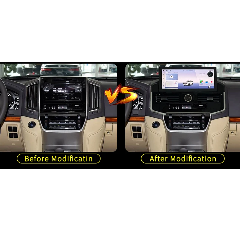 12.3-inch Touchscreen with Frame, 4G+64G, 8-core Android DVD Player, Supports CarPlay and GPS
