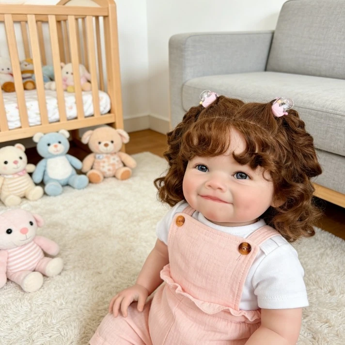 

Кукла Реборн Райя 60 см - Высококачественная 3D-роспись и имплантированные кудрявые волосы, большая кукла-новорожденный для детей и коллекционеров