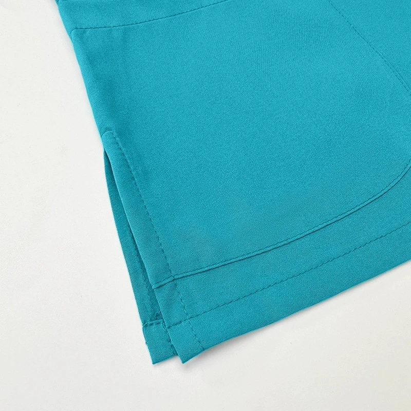 Stretch Slim Fit Cerniera Scollo a V Manica corta Scrub Set Uniformi mediche Abiti chirurgici Accessori per infermiere Salone Spa Set di abbigliamento da lavoro