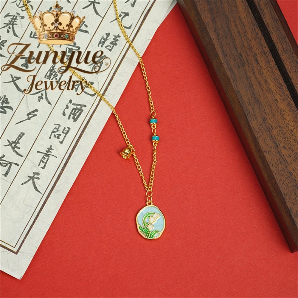 

Sand Gold Lily Of The Valley Necklace Luxury Quality Jewelry Handicraft Best Selling Fashion Jewelry Exquisite Charms Elegant
