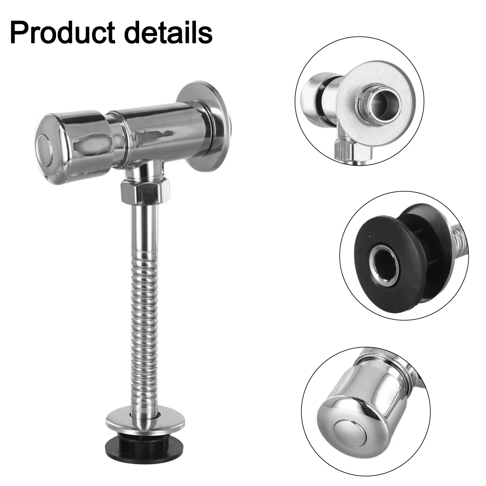 Zinc Alloy Toilet Push Button Urinal Flush Valve With Polished Manual Bathroom Delay Urine Valve Auto Shutoff Flush Valve New