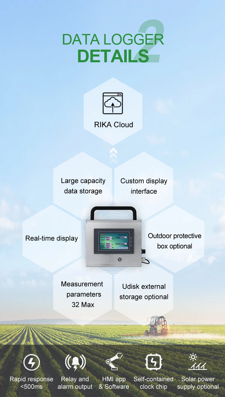 RK160-02 WiFi GPRS Wind Speed Direction Display Recorder Monitoring Station With Data Logger