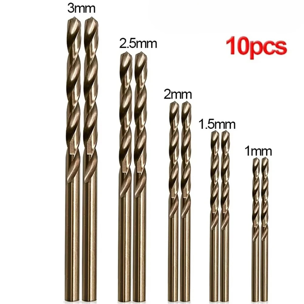 

Набор из 10 сверл HSS M35 с кобальтовым покрытием 1-3 мм для металла/нержавеющей стали - высокоскоростные сверла из быстрорежущей стали с улучшенными характеристиками