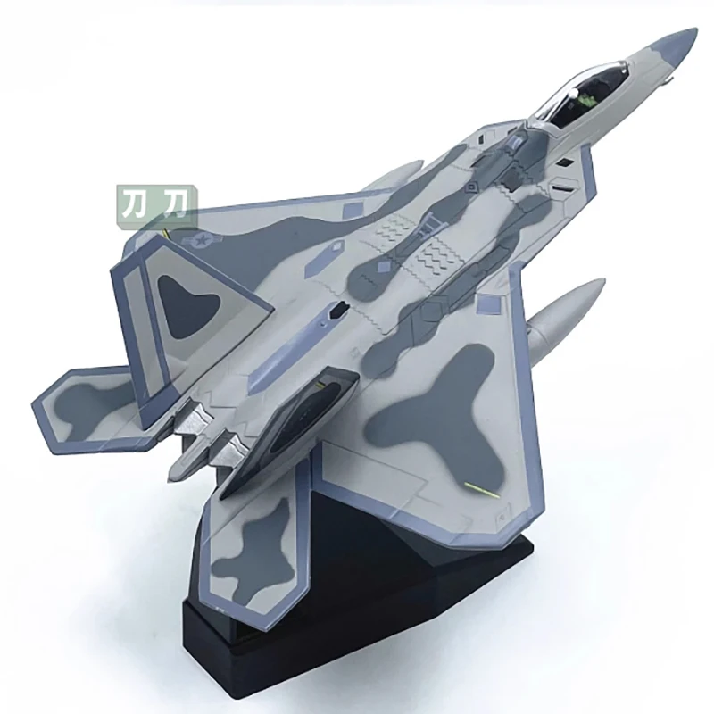 Diecast 1:100 Scale F-22 Stealth fighter Alloy Finished Aircraft Simulation Model Static Decoration Souvenir Gifts For Adult Boy