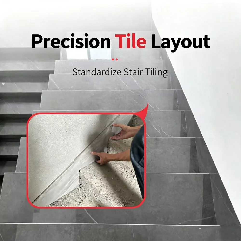 Skirting Marking Ruler, Stair Tread Gauge Professional Tile Cutter, Precise Measuring Tool for Stair Side Panel Ceramic Tile