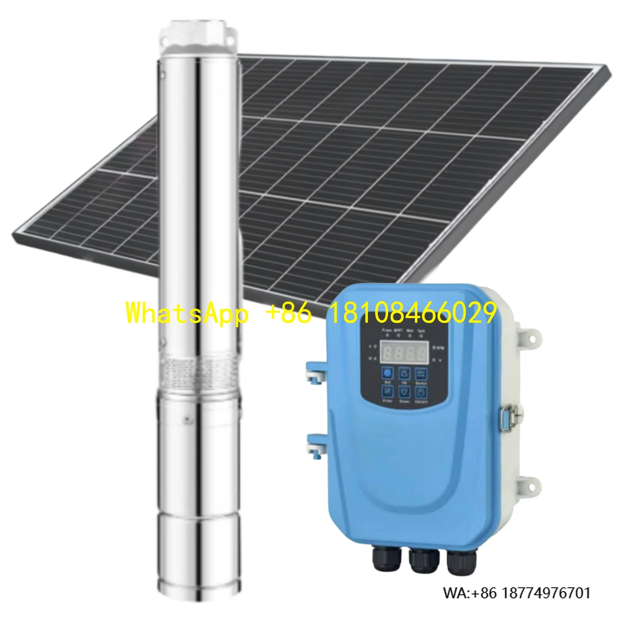 

15 м3/ч, большой расход, 60 м, 2 солнечных насоса, водяной насос с контроллером для орошения скважин и сельского хозяйства