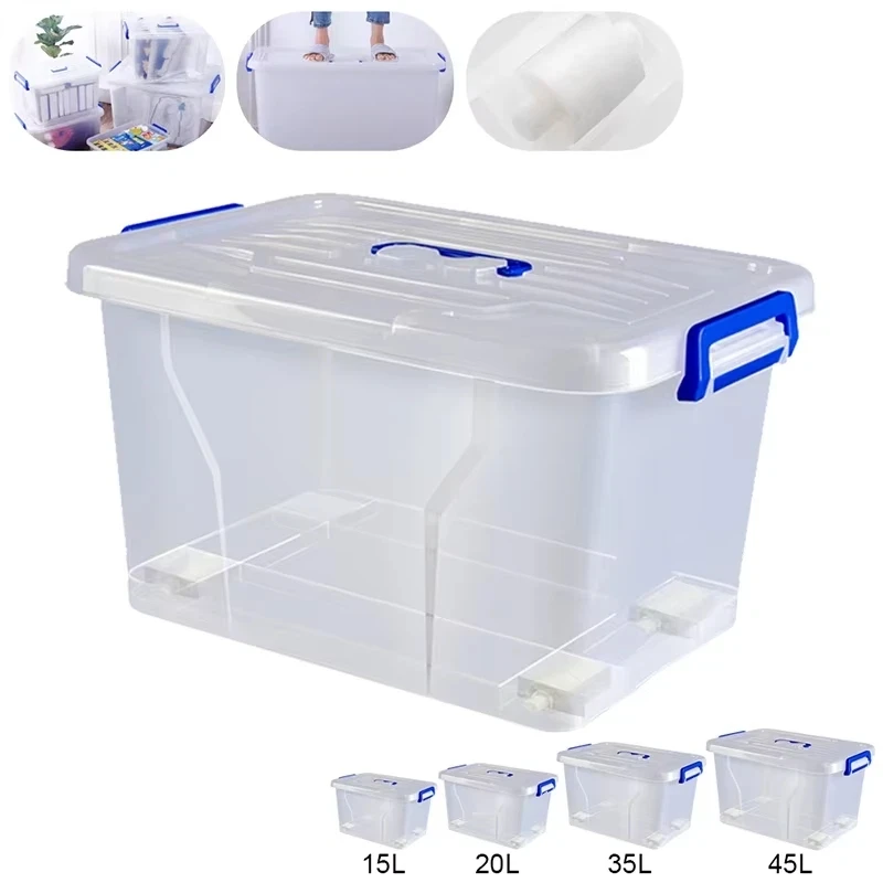 2 Stück Aufbewahrungsbox mit Deckel, stapelbare Aufbewahrungsbox, Organizer-Box, Aufbewahrungsbehälter, Schrank-Organizer mit Rollen, Heim-Organizer