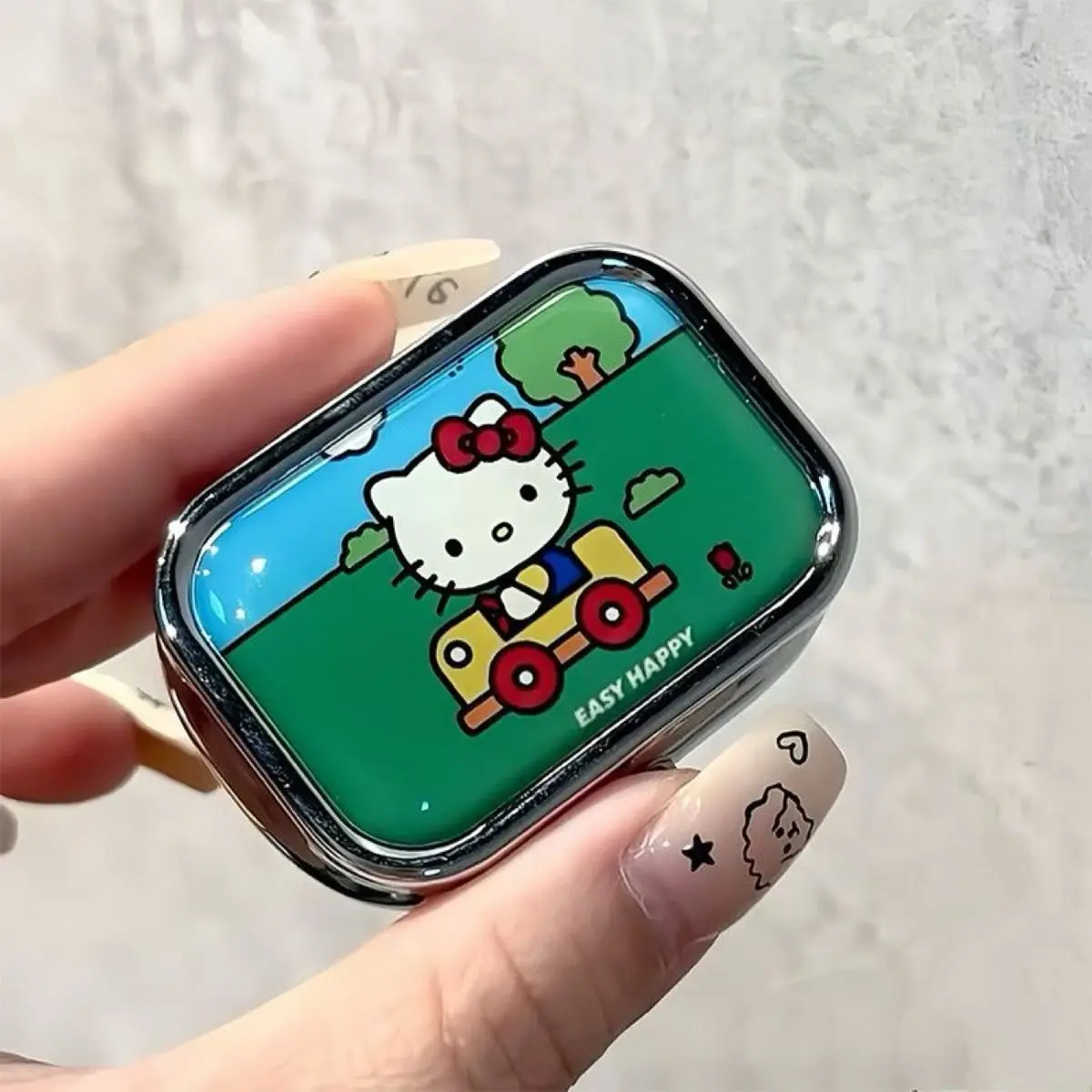 Anime Sanrio Hello Kitty Metal Storage Box Pill Organizer Compartmentalized Cute Cartoon Mini Jewelry Box Candy Container Kawaii view 5