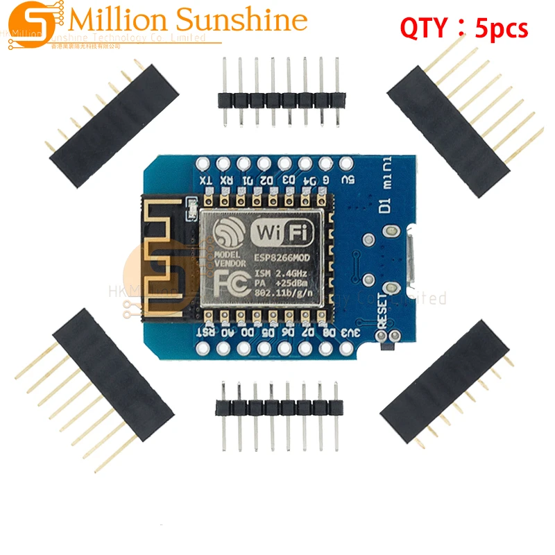 5pcs ESP8266 ESP-12 ESP-12F CH340G CH340 V2 USB WeMos D1 Mini WIFI Development Board D1 Mini NodeMCU Lua IOT Board 3.3V