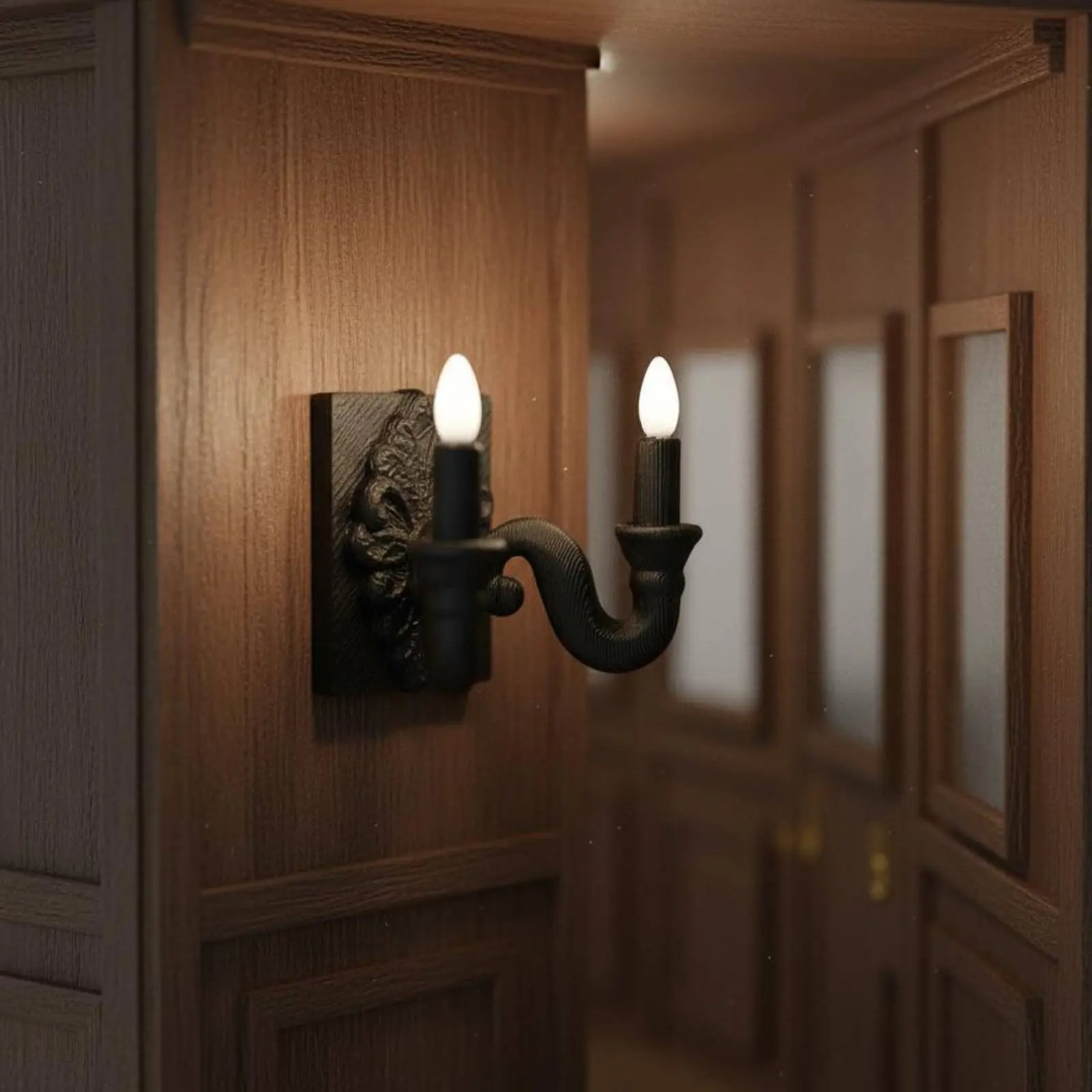 Dollhouse Mini Wall Lamp Vintage Design Dollhouse Wall Sconce for Model Makers