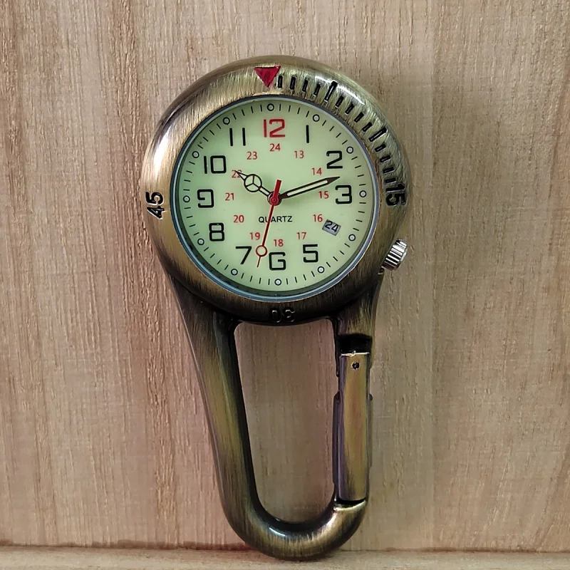 Reloj con hebilla para montañismo y calendario al aire libre, mochila deportiva, reloj de bolsillo luminoso, reloj de cintura para personas mayores, reloj de enfermera