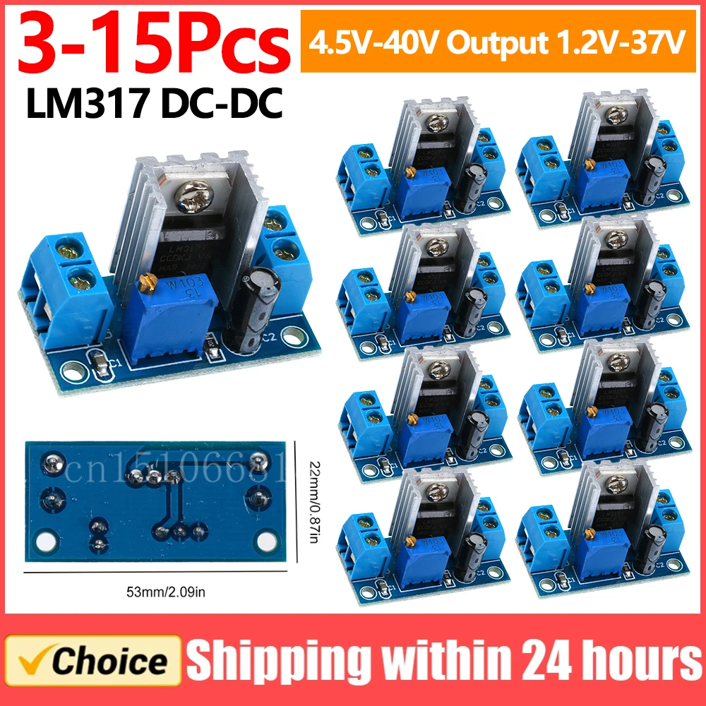قابل للتعديل الجهد المنظم امدادات الطاقة باك التنحي LM317 DC-DC محول المدخلات 4.5 فولت-40 فولت الجهد استقرار ل MP3 MP4 PSP