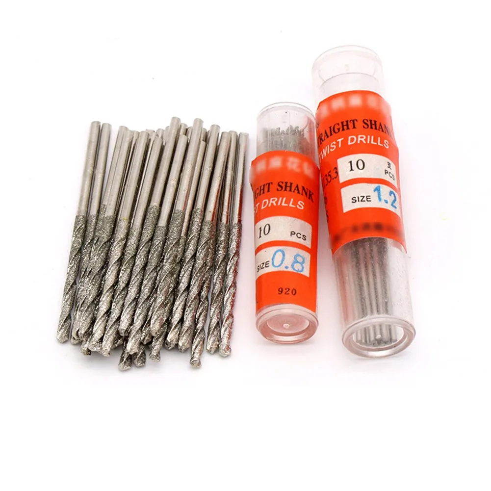 /0.8mm-2.5mm /Diamond /Coated Drill Bits Set For Glass Jewelry Stone For Tile Ceramic Marble Hole Cutting Reaming Tools