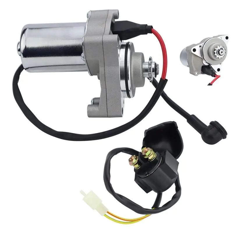 Durable-3 Bolt ATV Starter Motor & Solenoid For Taotao 90-125Cc