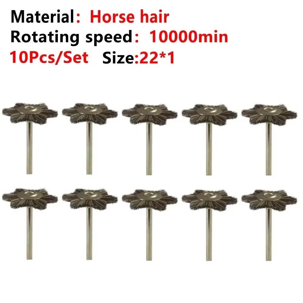 10pcs Dental Polishing Brush Wheel HP 2.35mm White Goat Hair Polisher for Low Speed Handpiece Lab Polish Dentistry Tools view 4
