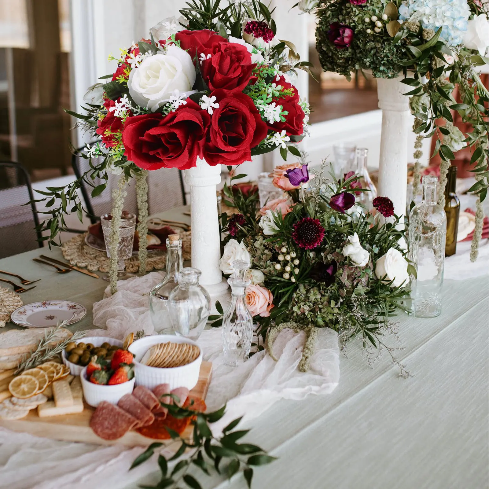 

Wedding Artificial Home Decor Bouquet 12cm Rose Ball Flower Balls For Centerpieces Centerpiece Faux Blossom Arrangement