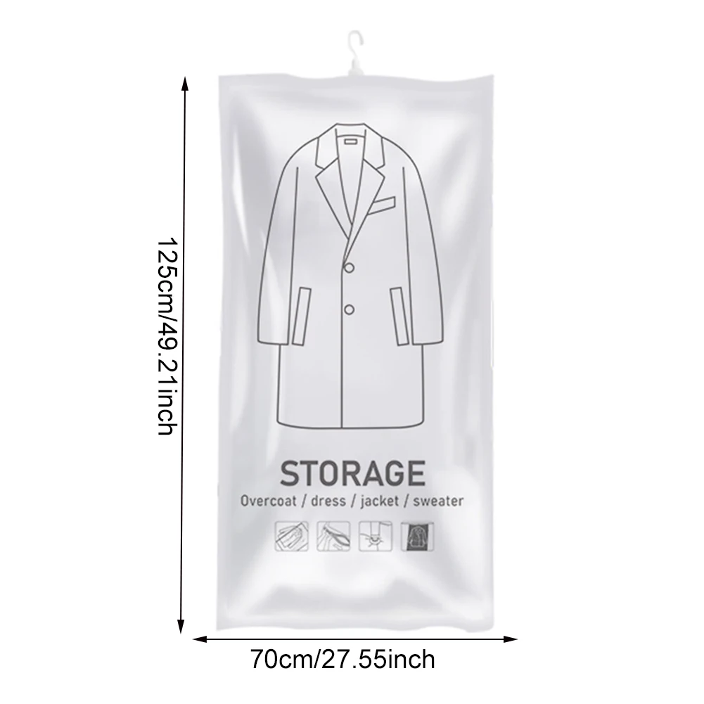 Hanging Vacuum Storage Bag Seal Storage Clothing Bags for Suits, Dress Coats or Jackets, Closet Organizer For Wardrobe Dustproof