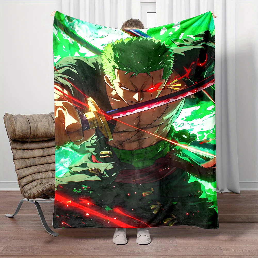 1PC One Piece Roronoa Zoro Printed Blanket for Home Travel Sofa Soft and Comfortable Blanket for Adults and Kids Holiday Gifts