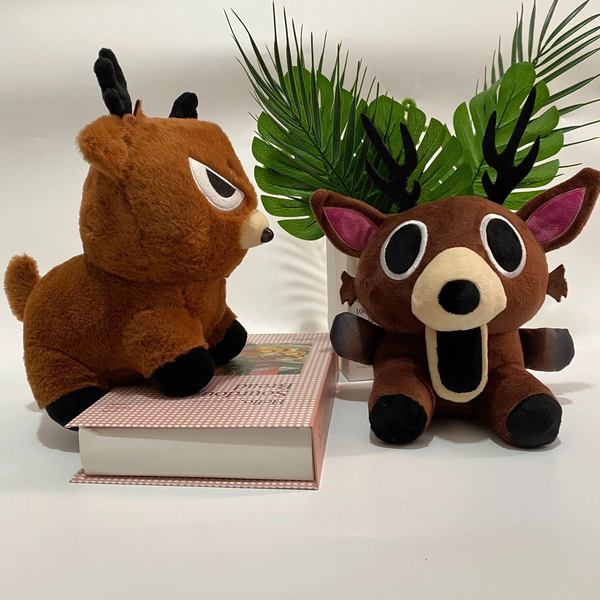 Pluszak Q Cartoon 99 Nights In The Forest, uroczy, zły łoś, zabawna koziołka, sowa, siedzący łoś, pluszowa zabawka dla dzieci, prezenty świąteczne