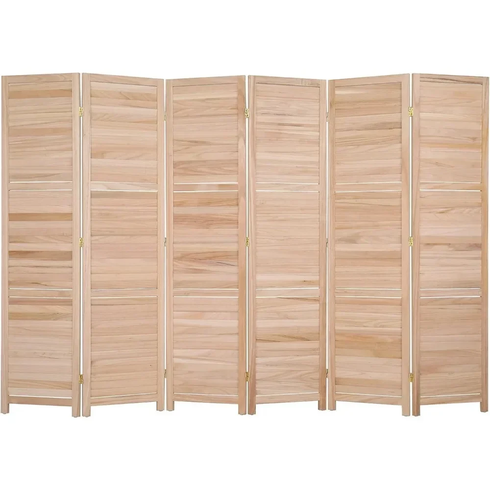 Wood Room Divider Privacy Screen,  Folding Partition Wall Divider, Indoor Freestanding Hinged Space Separator