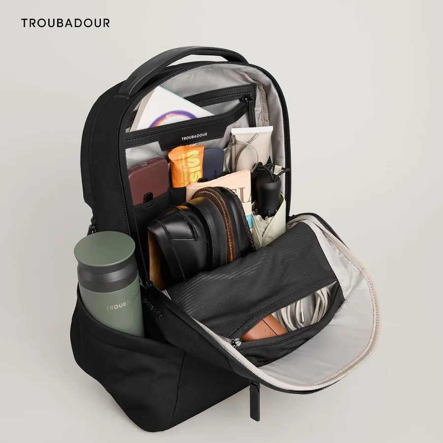 حقيبة ظهر للكمبيوتر المحمول Premium Troubadour Apex 4.0-22L - مريحة ومقاومة للماء - مصممة للعمل والسفر - أسود