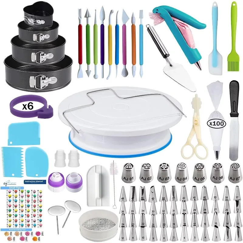 

Cake Decorating Kit Baking Supplies Tools with Cake Turntable, Cake Decorating Tips