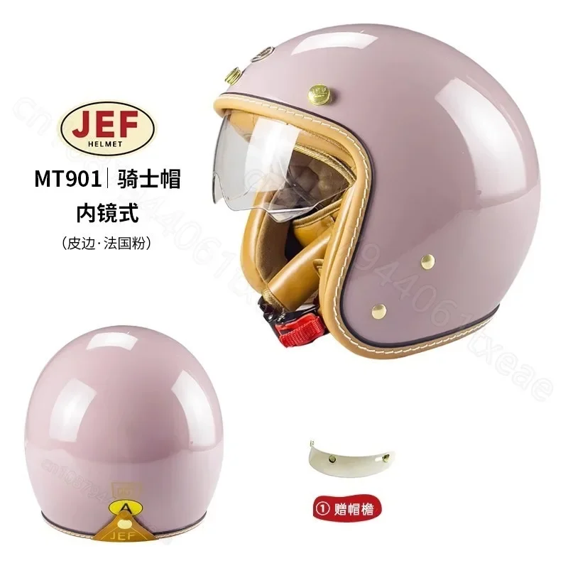 Retro Motorcycle helmet Half Electric Scooter Safety helmet Four season Locomotive glass just Casco moto DOT helmet 헬멧반모